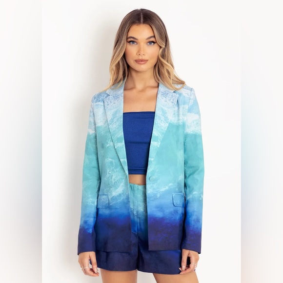 BlackMilk Ocean Waves Blazer - Picture 7 of 8